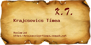 Krajcsovics Tímea névjegykártya