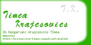 timea krajcsovics business card